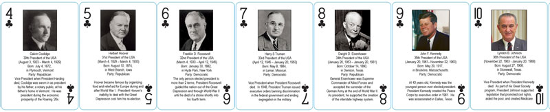Presidents Coolidge,Hoover,Roosevelt,Truman,Eisenhower,Kennedy,Johnson